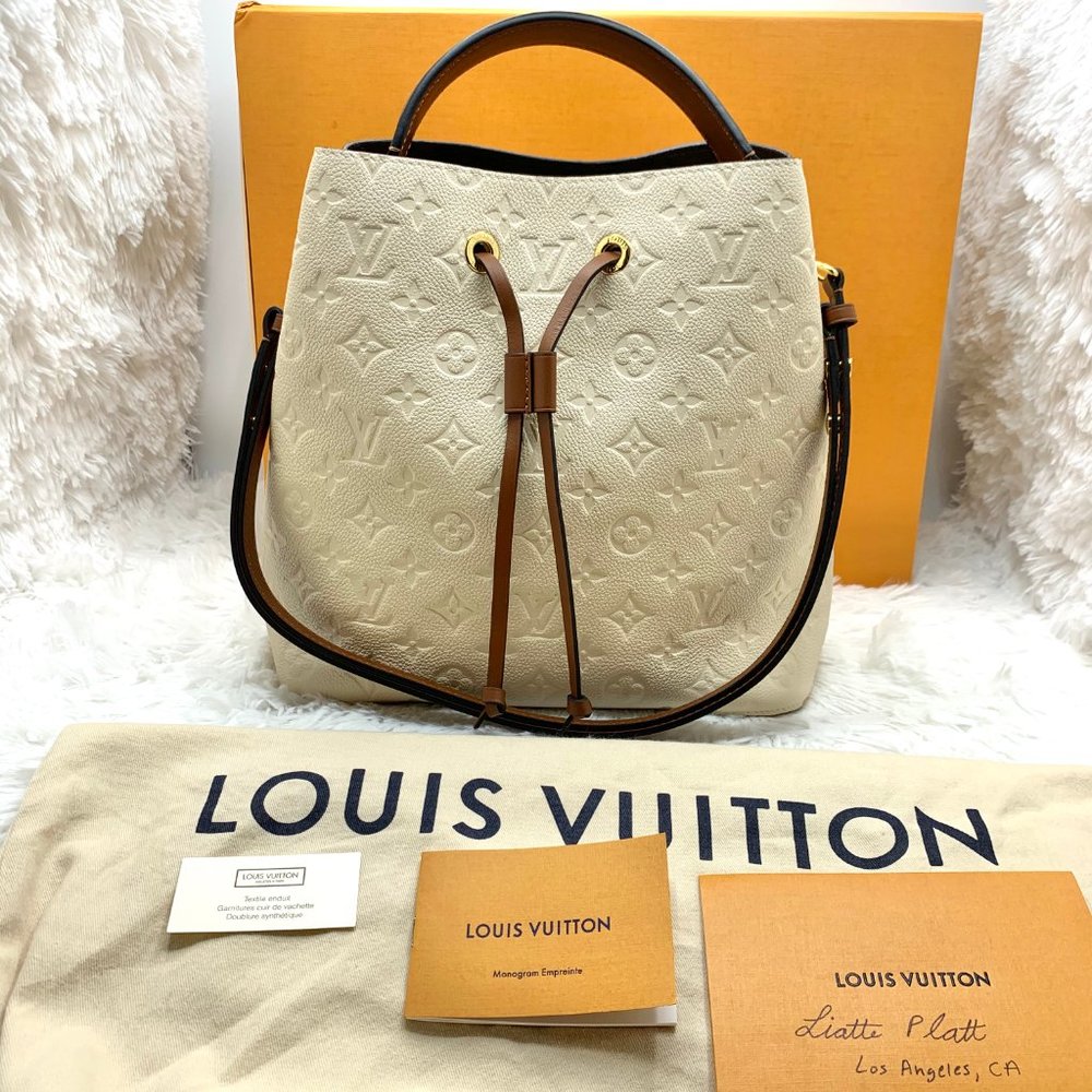 āSOLDā Louis Vuitton Empreinte Cream Neonoe MM bag - Picture 1 of 16